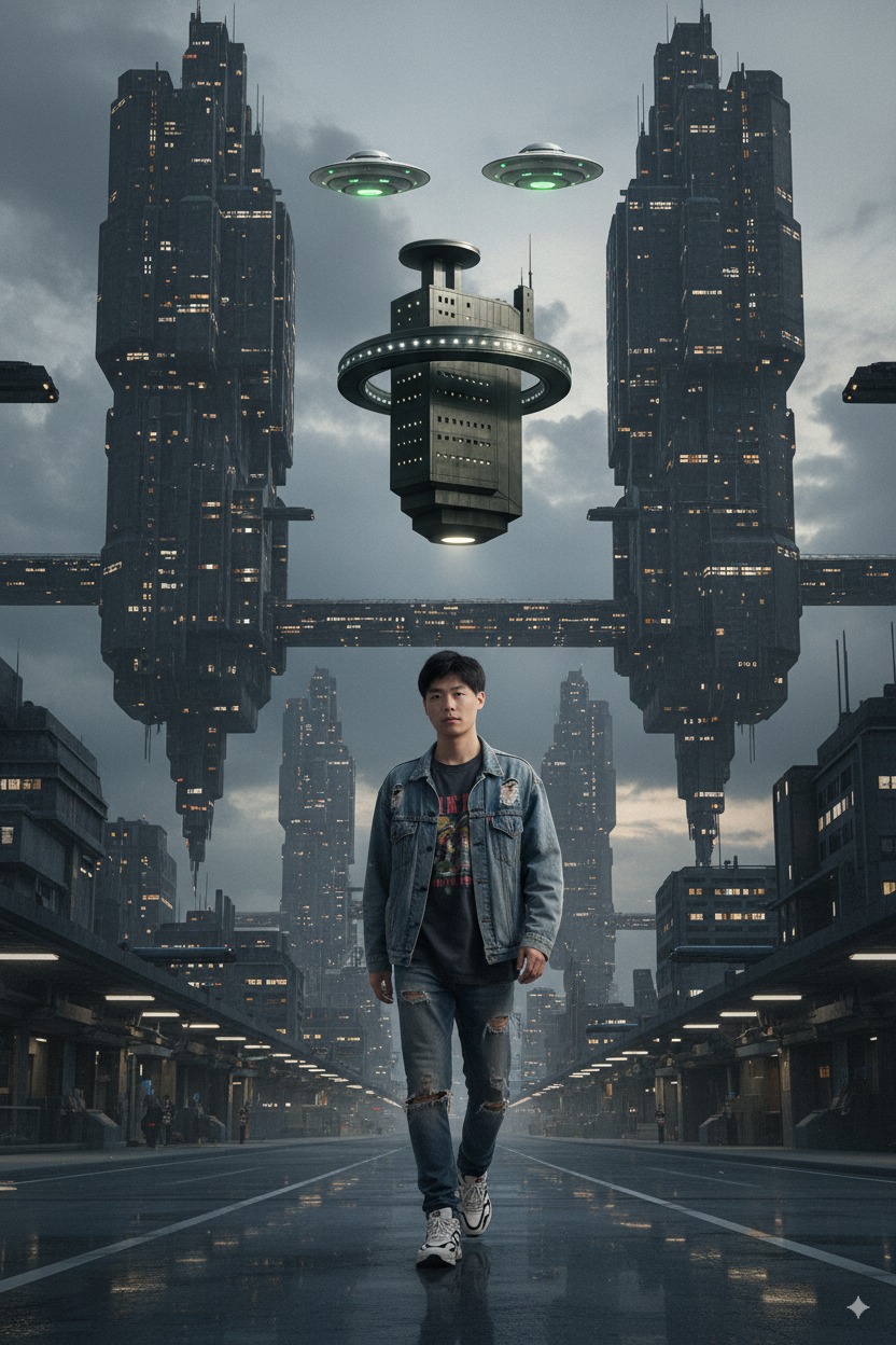 Grok Planet - Alien world visited by Zhang Xiangqian, showcasing advanced UFT technology and spiral motion principles